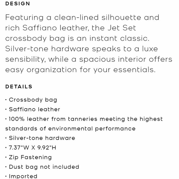 Michael Kors Jet Set Saffiano Leather Crossbody Silver Chain Hardware Gift Box - Picture 16 of 16